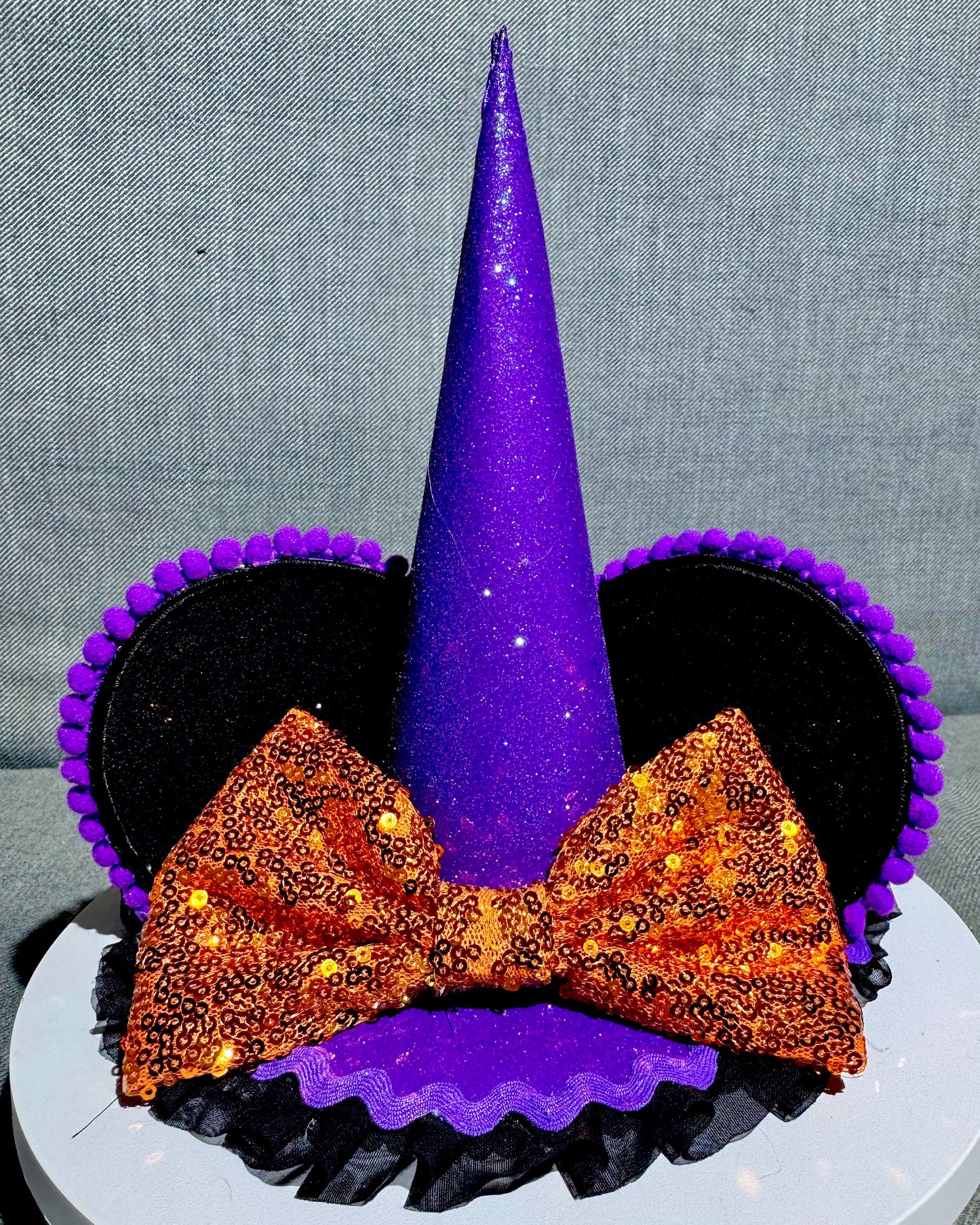 Halloween Minnie Inspired Witch Hat Orange / Purple