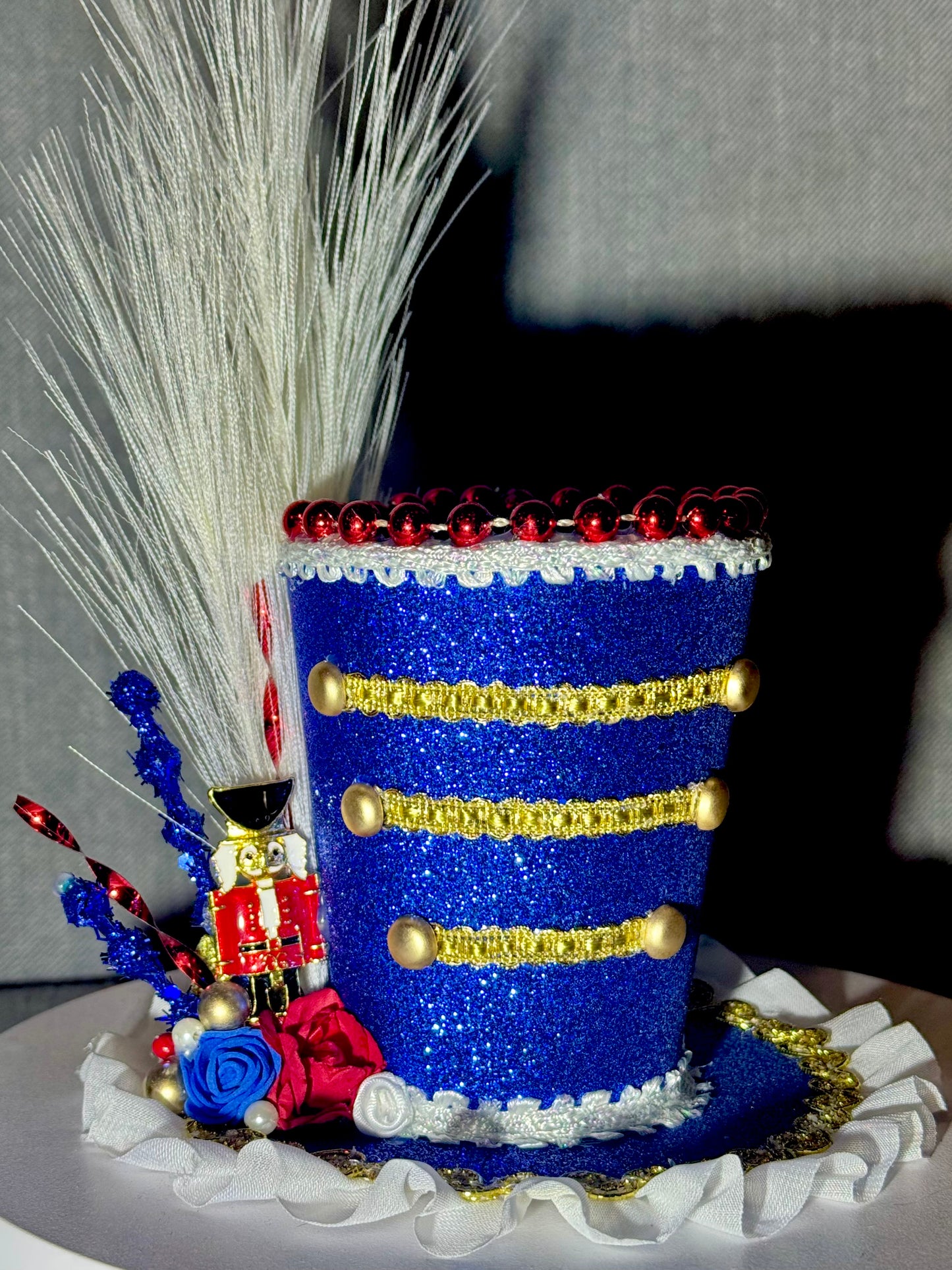 Nutcracker Inspired Fascinator, Christmas Soldier Mini Hat