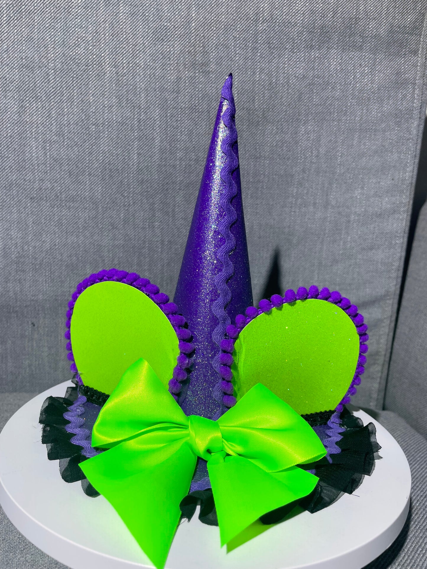 Halloween Minnie Inspired Witch Hat Green / Purple