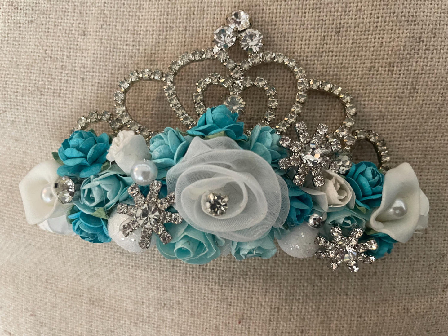 Frozen Elsa Inspired Princess Tiara, Clip On Elsa Tiara for Ice Queen Costume Dress Up