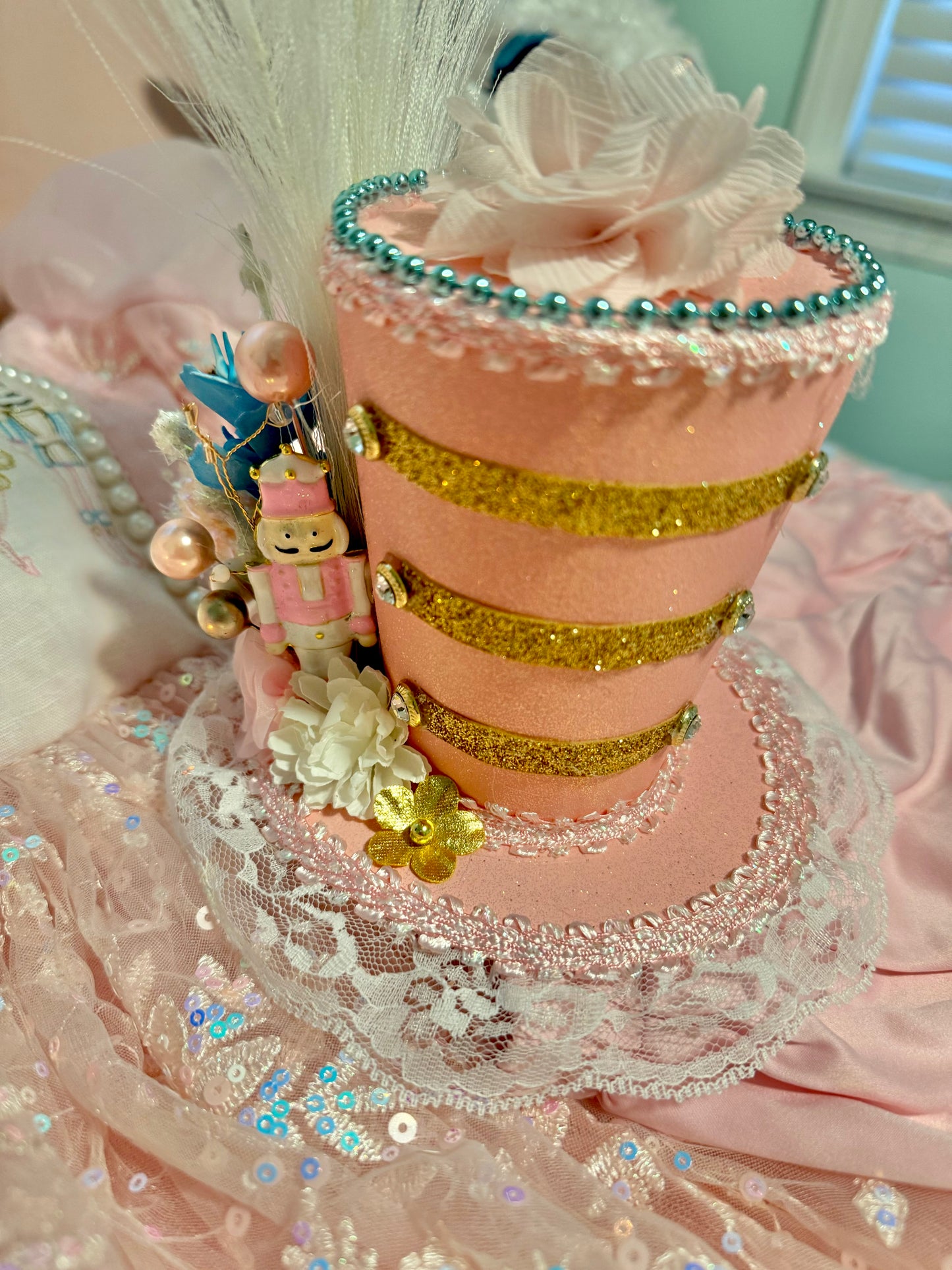 Nutcracker Inspired Fascinator, Christmas Soldier Mini Hat